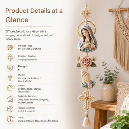 ✝️"Blessed Faith" DIY Crochet Kit – Hanging Decoration