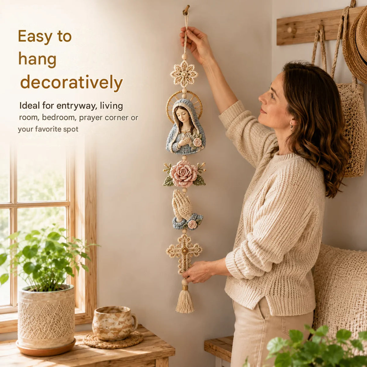 ✝️"Blessed Faith" DIY Crochet Kit – Hanging Decoration