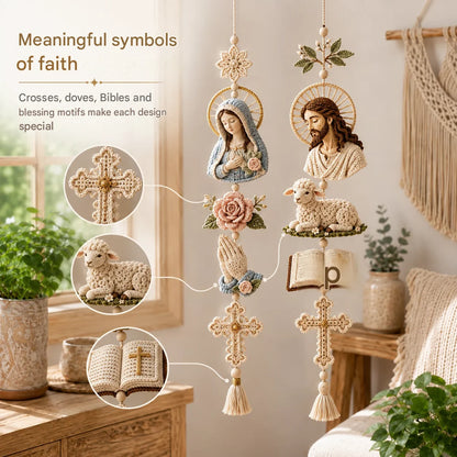 ✝️"Blessed Faith" DIY Crochet Kit – Hanging Decoration