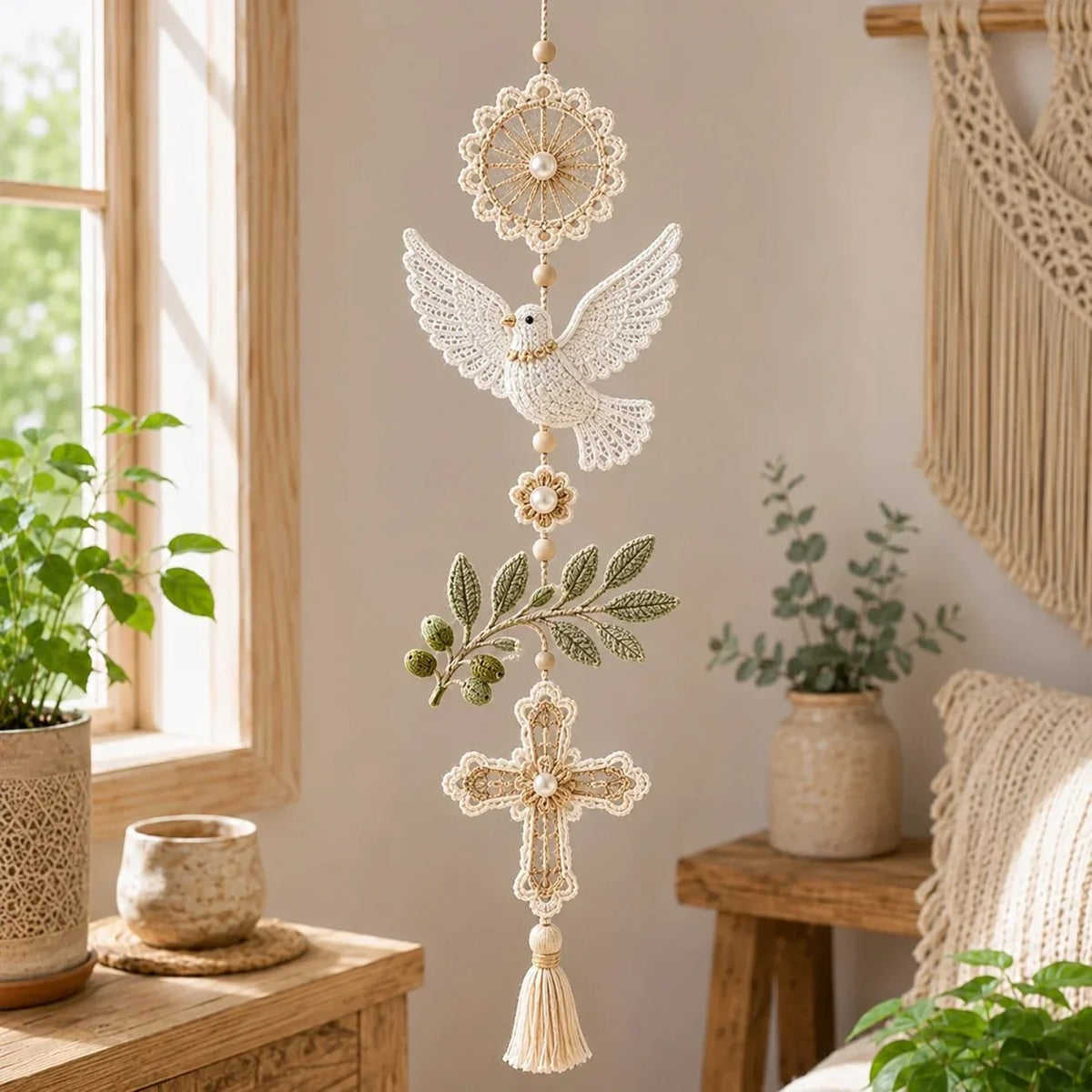 ✝️"Blessed Faith" DIY Crochet Kit – Hanging Decoration