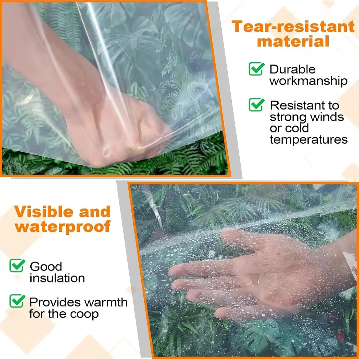 🔥LAST DAY 50% OFF - 🌧️ Transparent Waterproof Tarp with Heavy-Duty Grommets