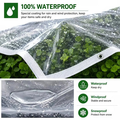 🔥LAST DAY 50% OFF - 🌧️ Transparent Waterproof Tarp with Heavy-Duty Grommets