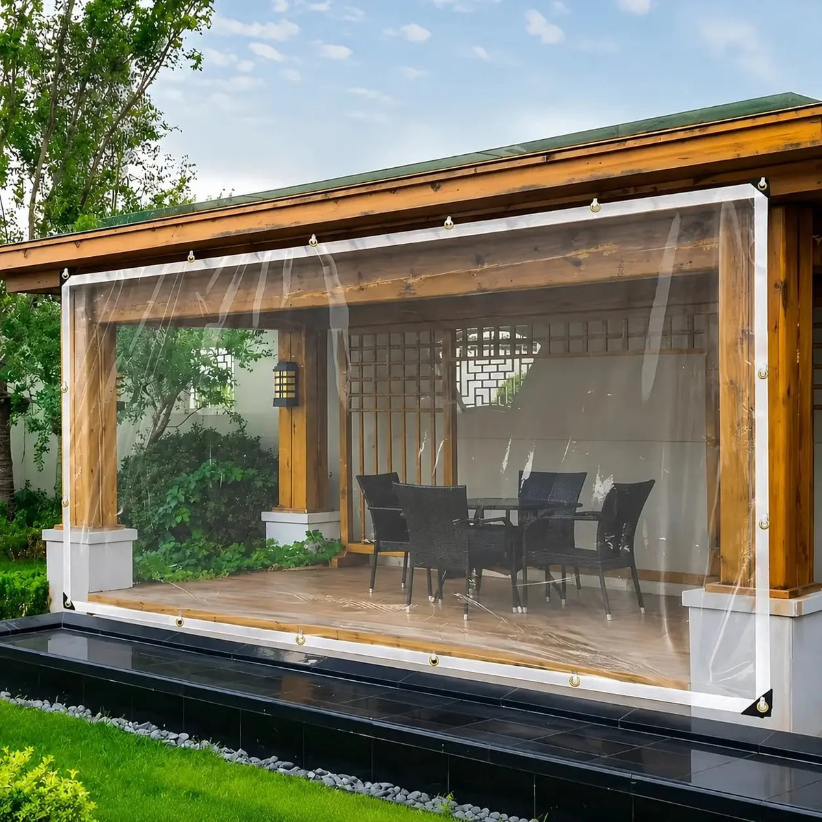 🔥LAST DAY 50% OFF - 🌧️ Transparent Waterproof Tarp with Heavy-Duty Grommets