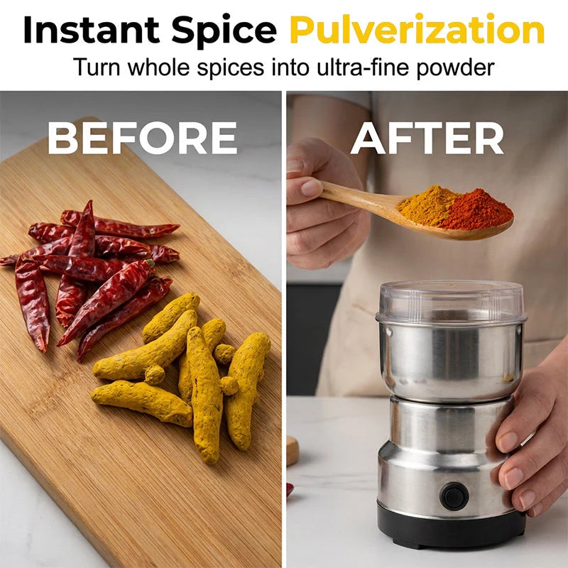 ☕ Compact Electric Coffee & Spice Grinder – Freshly Ground in Seconds