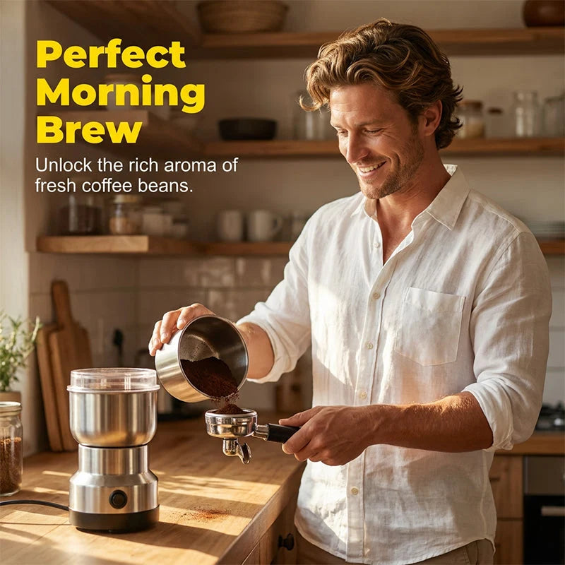 ☕ Compact Electric Coffee & Spice Grinder – Freshly Ground in Seconds
