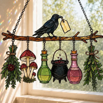 🔥last Day 50% Off – 🖤 🐦‍⬛Raven Witch Suncatcher(✨buy 2 Free Shipping)