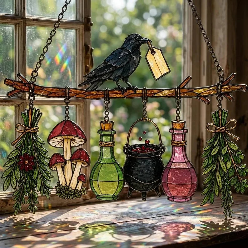 🔥last Day 50% Off – 🖤 🐦‍⬛Raven Witch Suncatcher(✨buy 2 Free Shipping)