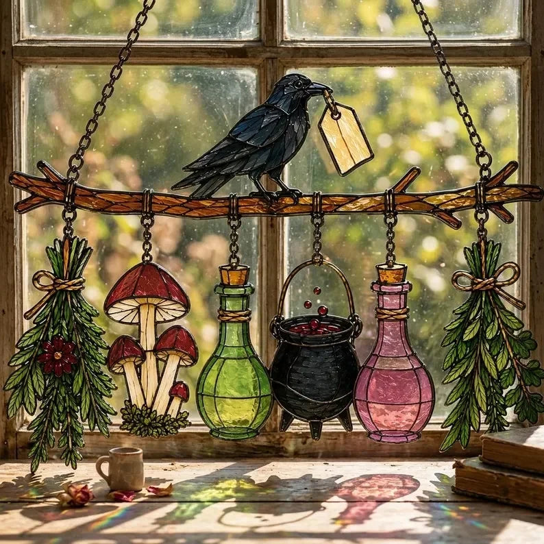 🔥last Day 50% Off – 🖤 🐦‍⬛Raven Witch Suncatcher(✨buy 2 Free Shipping)