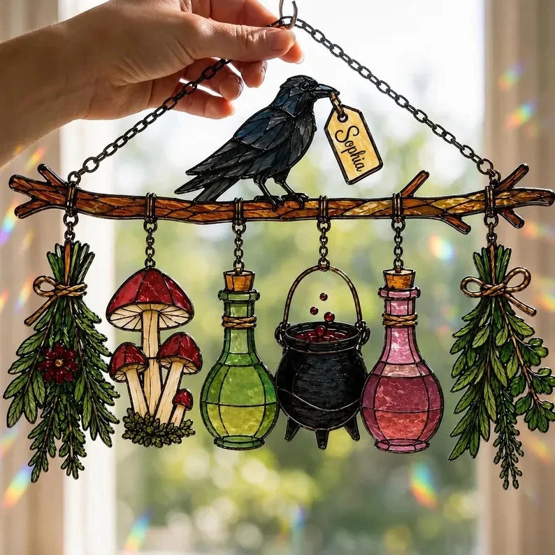 🔥last Day 50% Off – 🖤 🐦‍⬛Raven Witch Suncatcher(✨buy 2 Free Shipping)