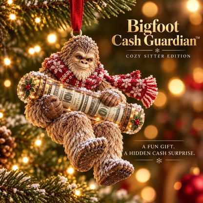 ⏰ LAST DAY SALE 49% OFF! 🎄👣 Bigfoot Christmas Cash Gift Ornament – Fun Holiday Money Holder