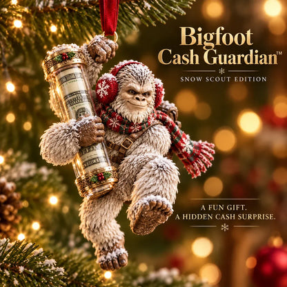 ⏰ LAST DAY SALE 49% OFF! 🎄👣 Bigfoot Christmas Cash Gift Ornament – Fun Holiday Money Holder