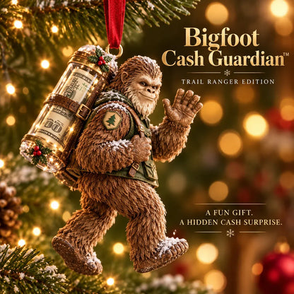 ⏰ LAST DAY SALE 49% OFF! 🎄👣 Bigfoot Christmas Cash Gift Ornament – Fun Holiday Money Holder