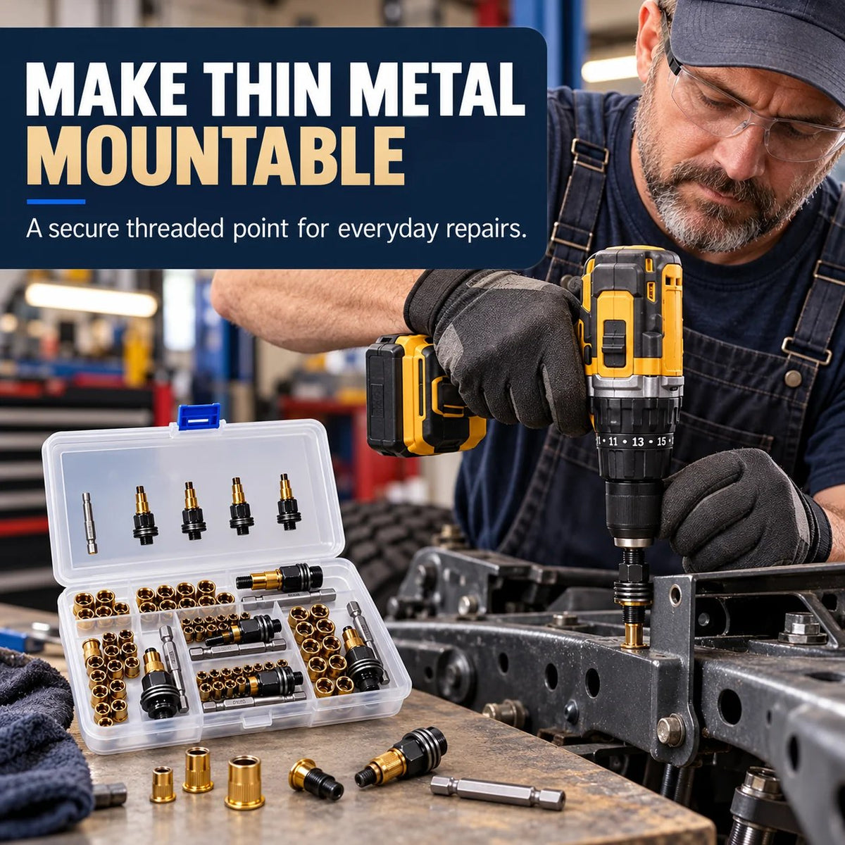 M3–M8 Rivet Nut Installation Kit 🔩 – Threaded Insert Tools & Refills