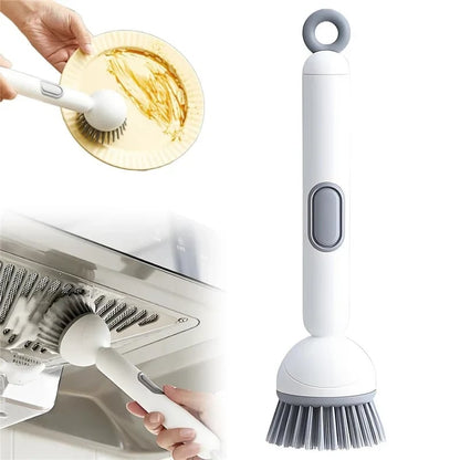 🧽✨ 6-Angle Soap Dispensing Brush – Scrub Smarter with Built-In Soap Control