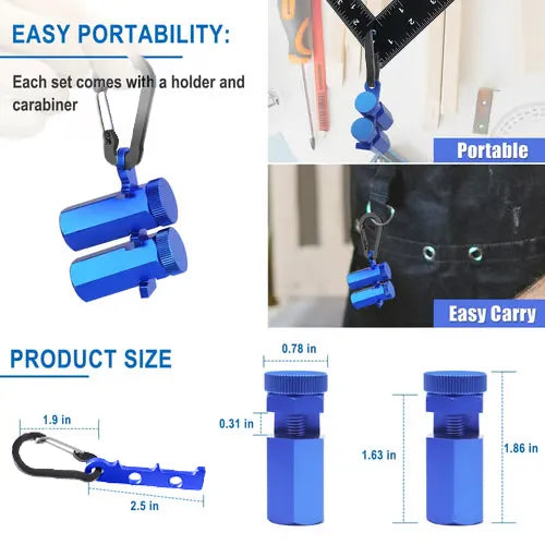 Tall Stair Gauges for Framing Square – Hexagonal Stable Lock with Holder & Hook for Carpentry & Circular Saw