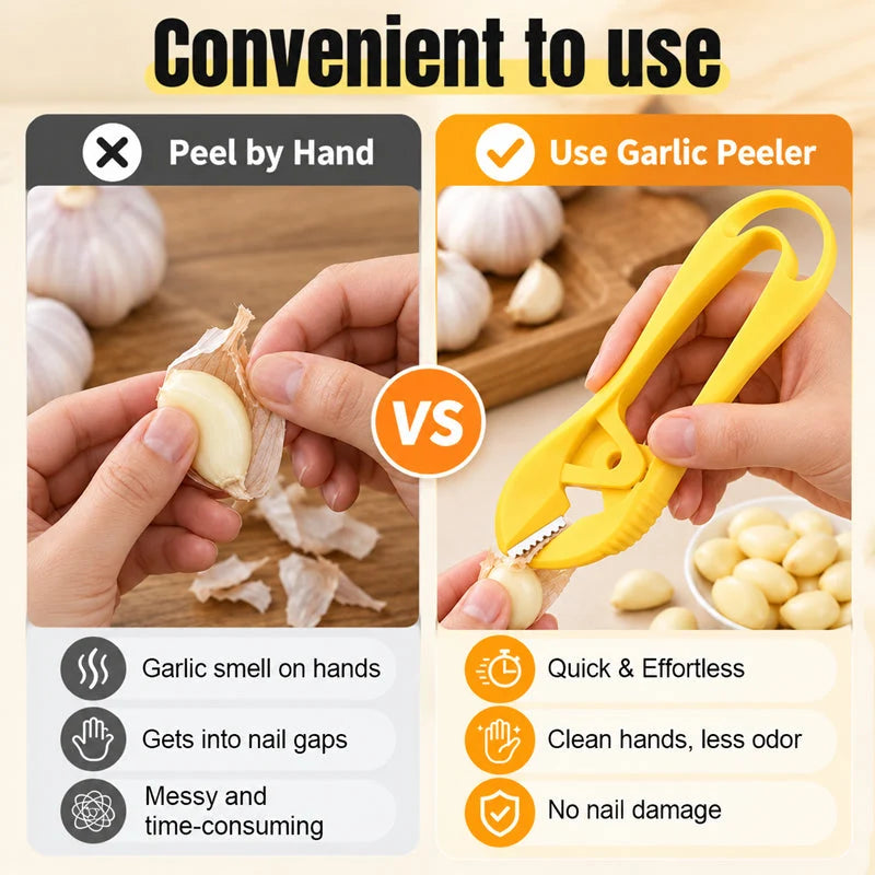 Serrated Garlic Peeler 🧄 – Easy Handheld Kitchen Peeling Tool