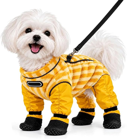❄️ Dog Snowsuit with Attached Boots – Full-Body Winter Protection