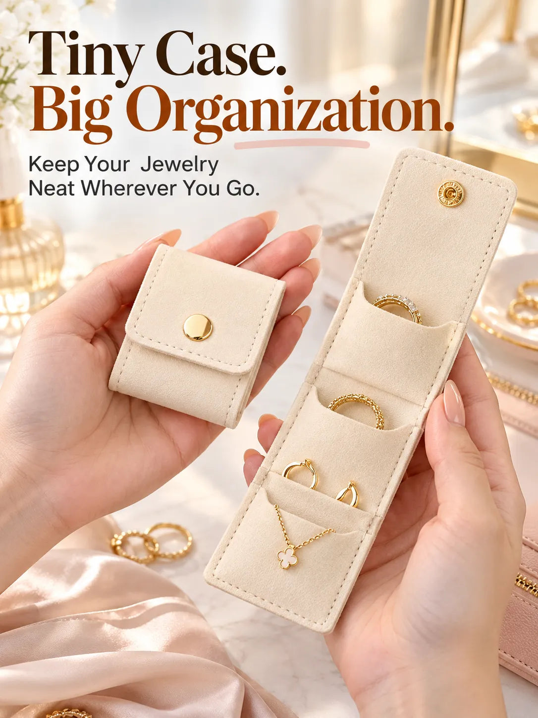 ✨ Mini Travel Jewelry Organizer – Compact, Foldable & Easy to Carry