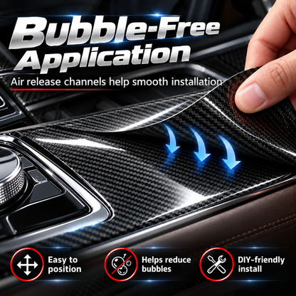 🚗 6D Gloss Carbon Fiber Vinyl Wrap | Self-Adhesive Car Trim Film