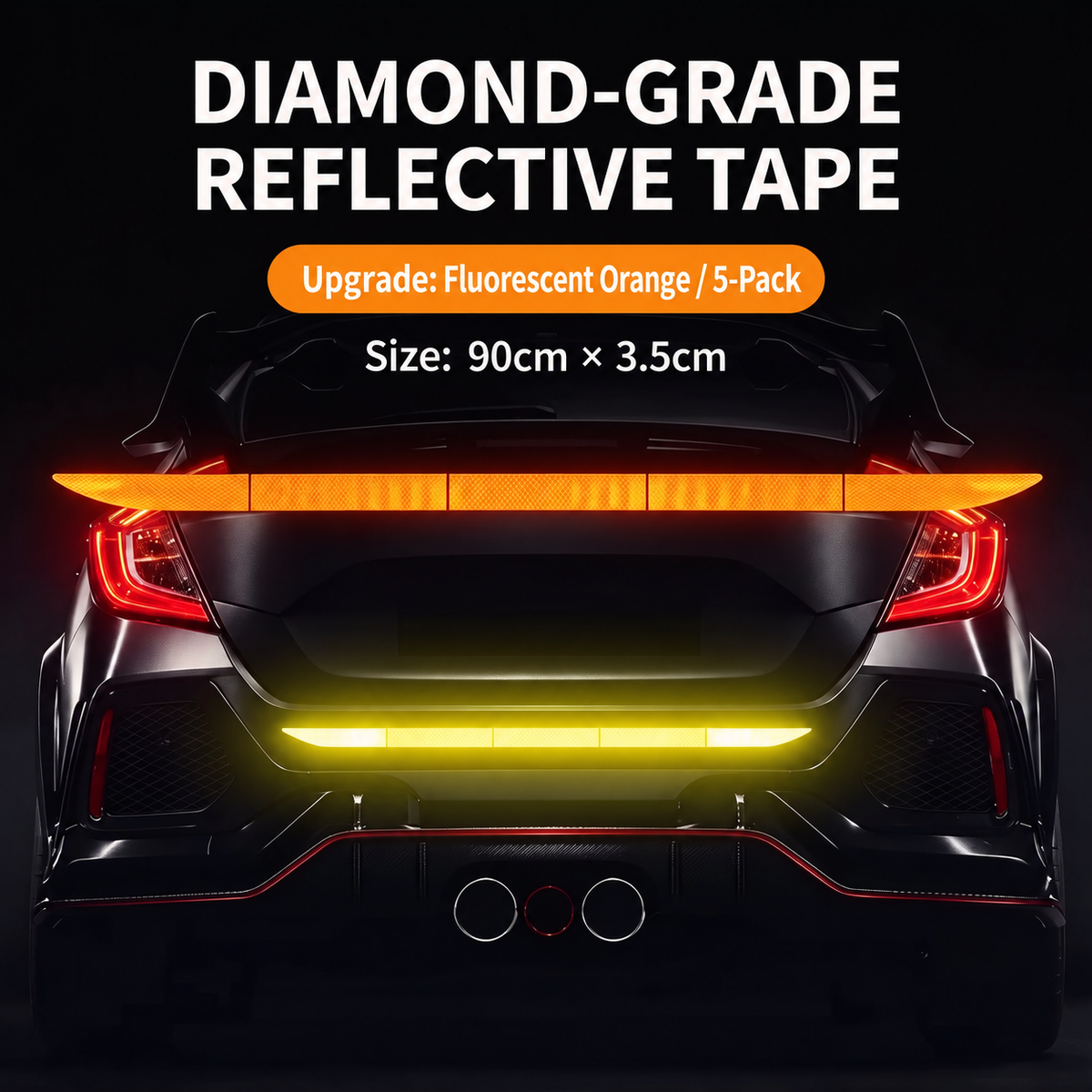 🔥Limited-time 50% off-Reflective Car Sticker Strips for Trunk & Rear Bumper