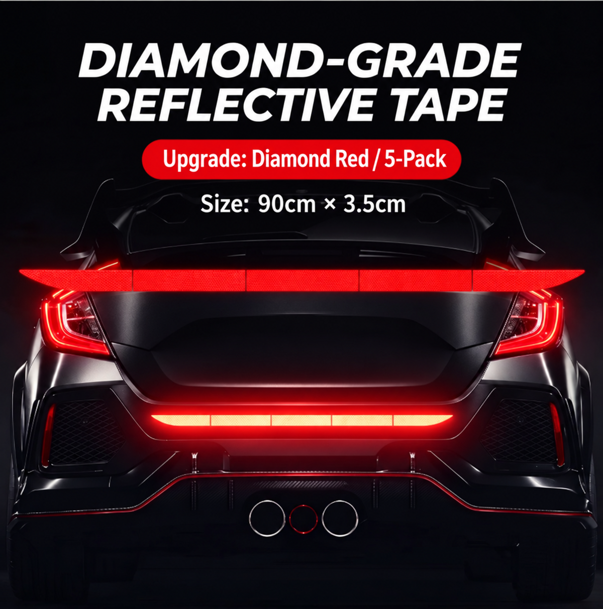 🔥Limited-time 50% off-Reflective Car Sticker Strips for Trunk & Rear Bumper