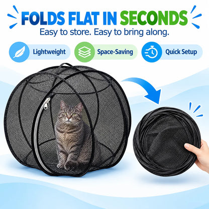 🐱 Pop-Up Cat Playpen – Breathable Mesh Enclosure for Indoor & Outdoor Fun