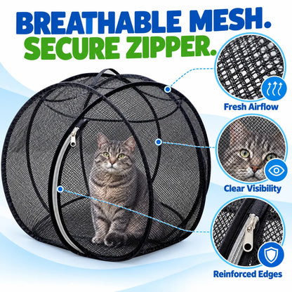 🐱 Pop-Up Cat Playpen – Breathable Mesh Enclosure for Indoor & Outdoor Fun