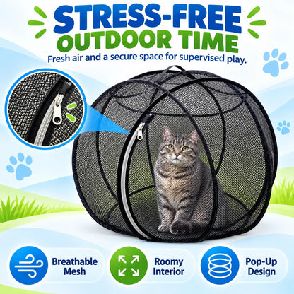 🐱 Pop-Up Cat Playpen – Breathable Mesh Enclosure for Indoor & Outdoor Fun