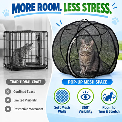 🐱 Pop-Up Cat Playpen – Breathable Mesh Enclosure for Indoor & Outdoor Fun