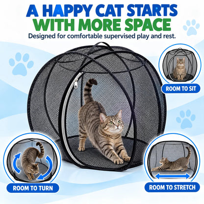 🐱 Pop-Up Cat Playpen – Breathable Mesh Enclosure for Indoor & Outdoor Fun