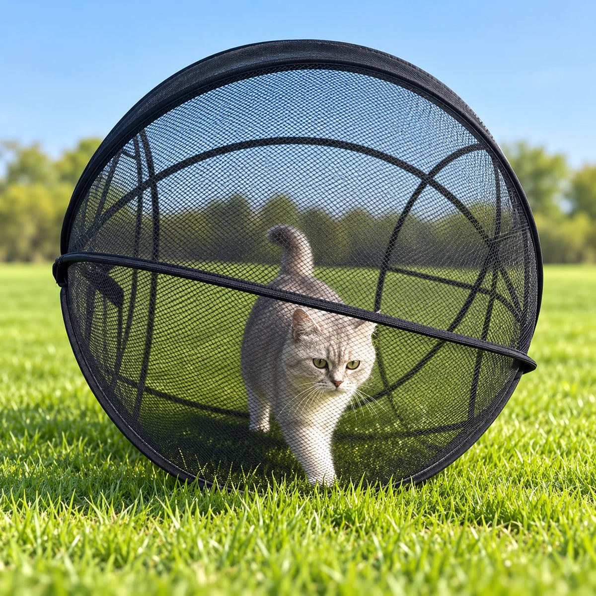 🐱 Pop-Up Cat Playpen – Breathable Mesh Enclosure for Indoor & Outdoor Fun