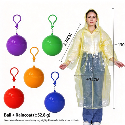 ⚪☔ Pocket Rain Ball – Ultra-Compact Disposable Emergency Poncho for Travel & Everyday Carry