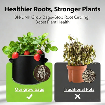 🌱 5-Pack 5-Gallon Grow Bags – Breathable Fabric Planters with Handles