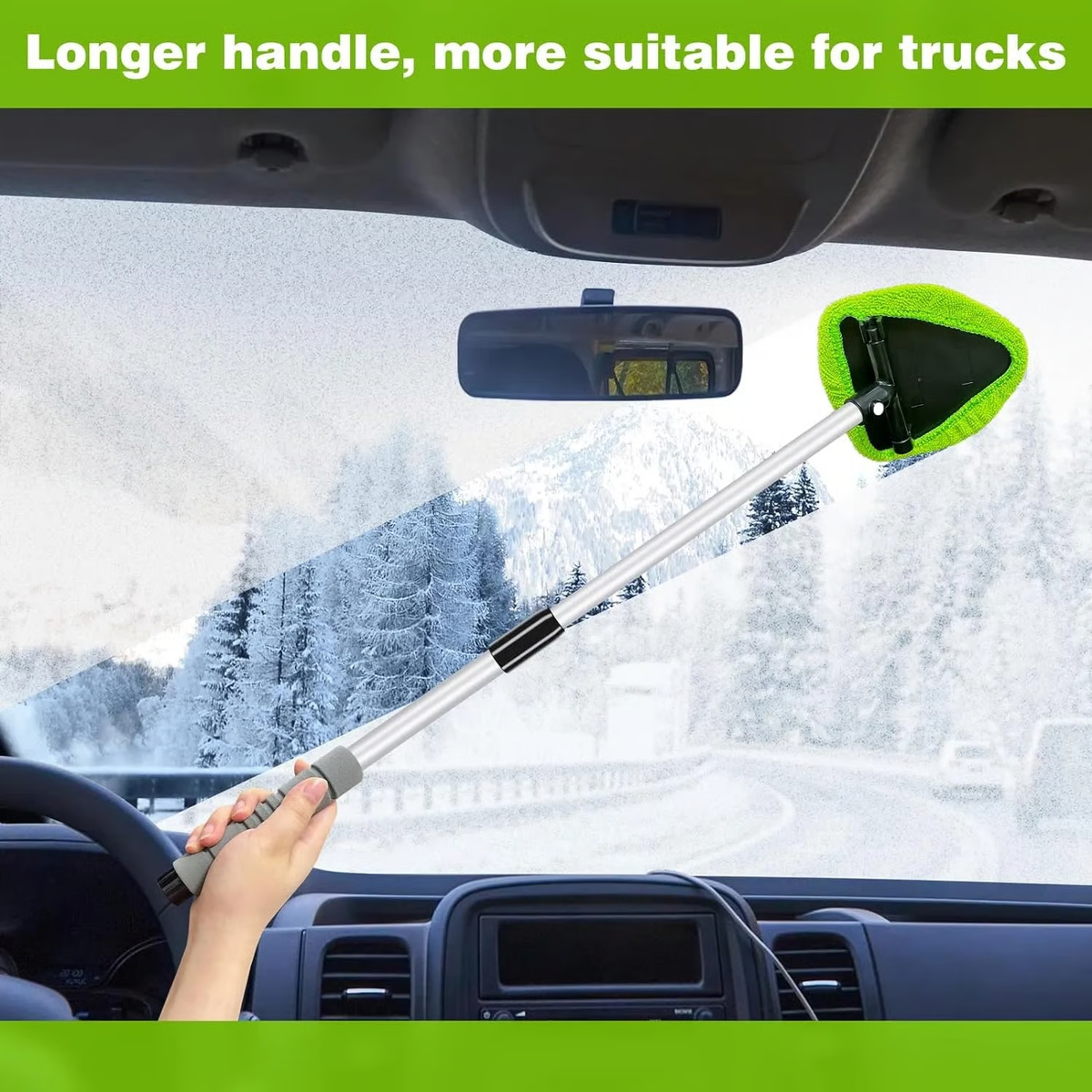 🚗 Extendable Windshield Cleaner – 180° Rotating Head & 4 Washable Pads