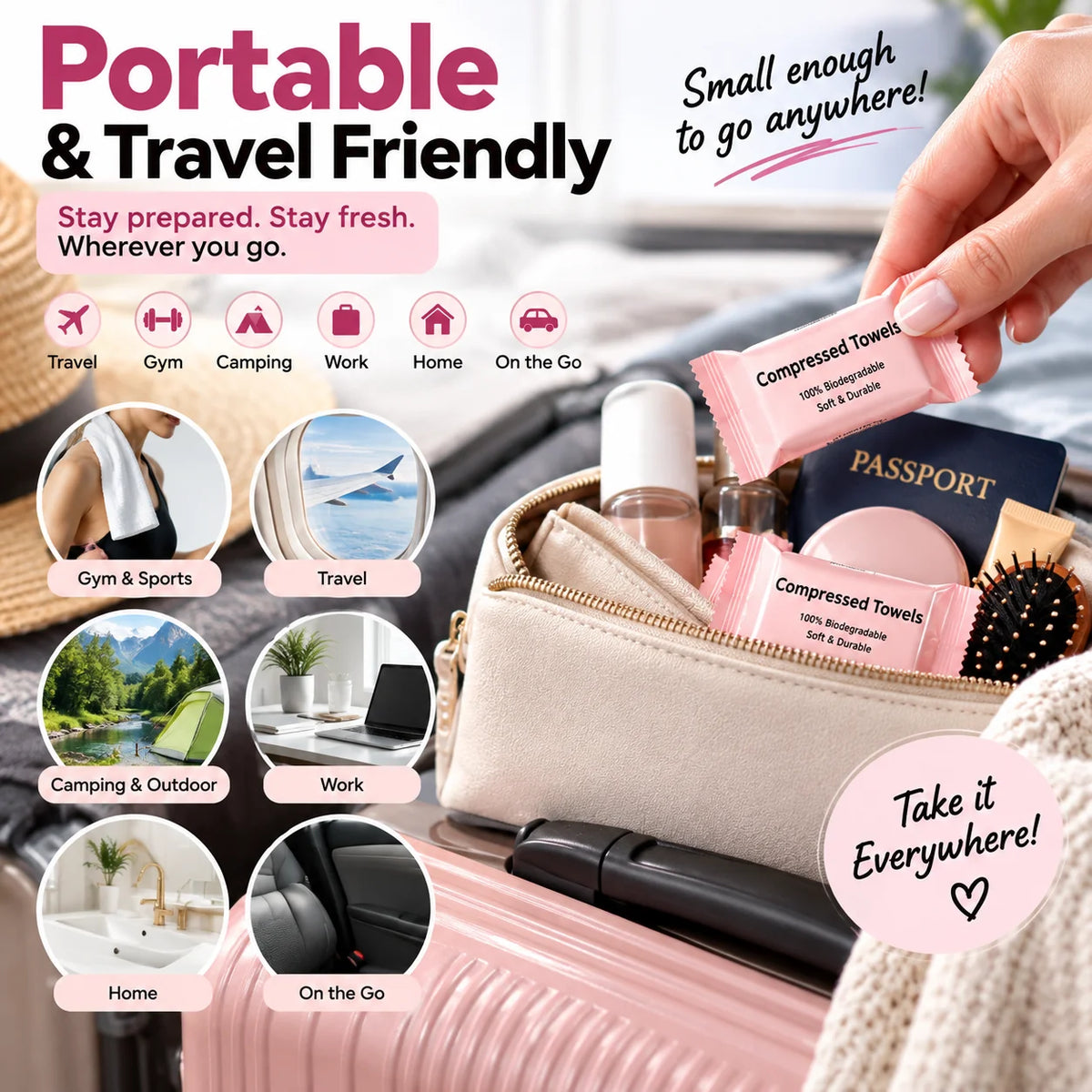 30-Pack Disposable Compressed Towels – Soft, Absorbent & Travel-Friendly