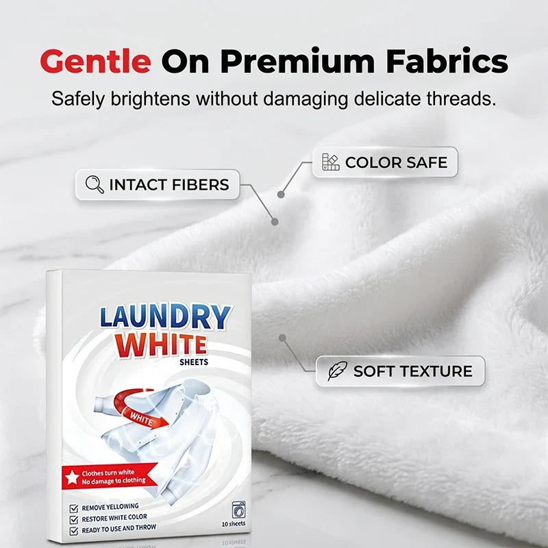🔥💥 Deep Cleaning Laundry Whitening Sheets ✨🧺 Powerful Stain Remover Brightening Fabric Laundry Cleaning Sheets