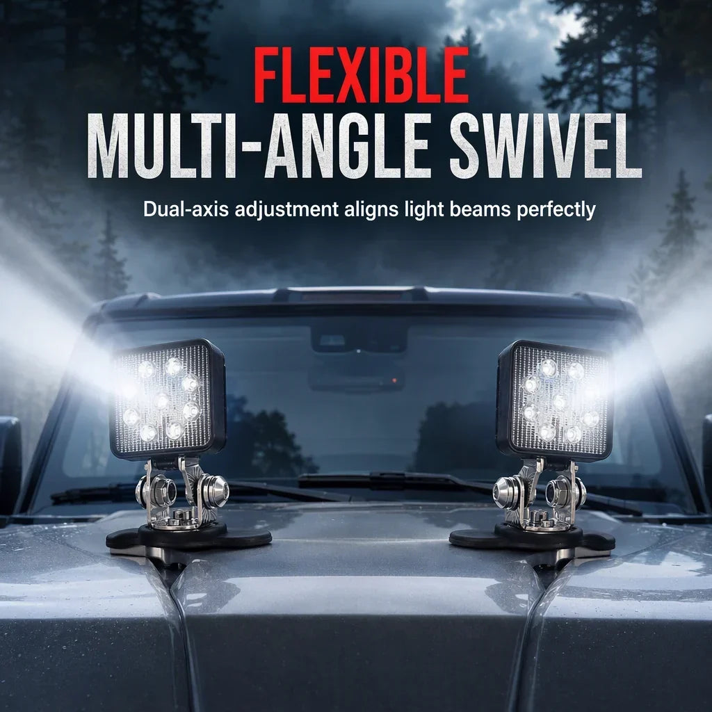 🔥1 Pair Car Engine Hood LED Light Bar Mounting Brackets Clamp Holders for Work Lights Modification