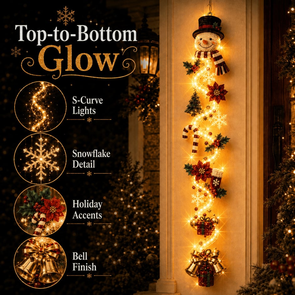 🔥 Limited-Time 50% OFF – 🎅MerryCascade™ Glowing Christmas Door Hanger
