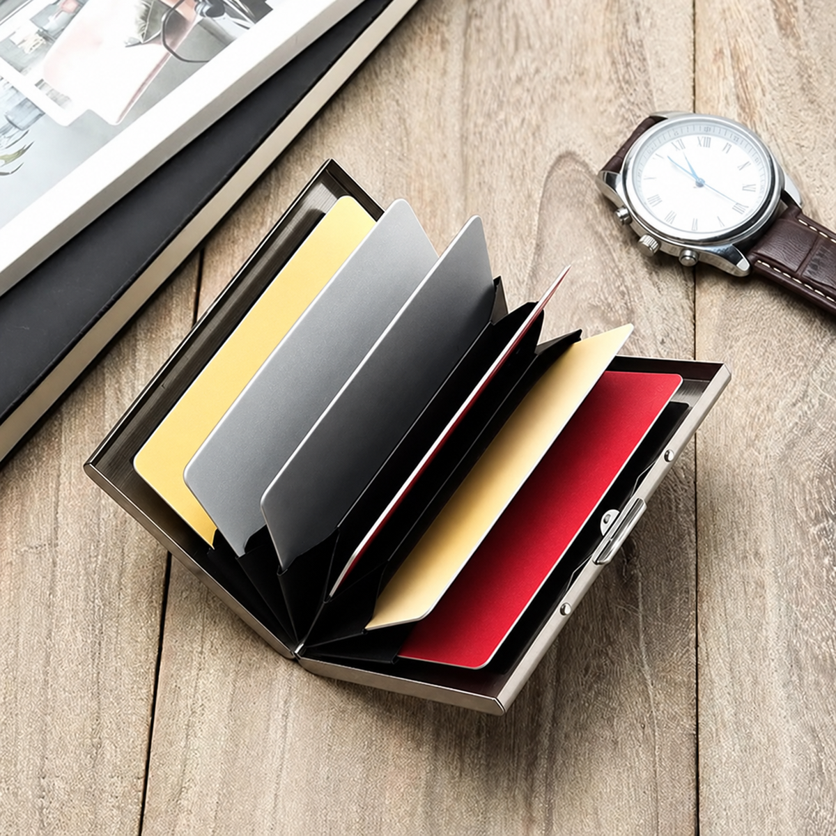 💳 Stainless Steel RFID-Blocking Card Holder