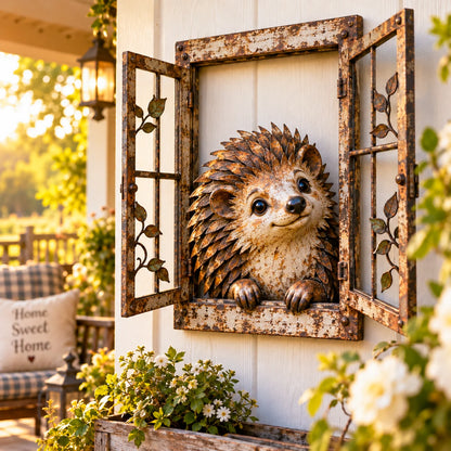🪟 Rustic Peek-a-boo Animal Window - Handcrafted Iron Wall Art That Brings A Little Woodland Charm Home 🌿