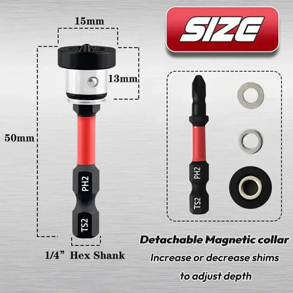 🔩5pcs Drywall Bit Attachment , PH2 Magnetic Drywall Screwdriver Bits