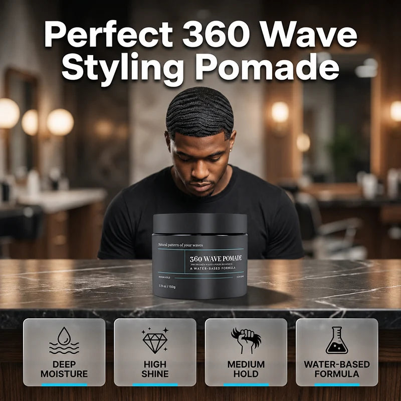 🌊💈✨Wave Pomade Medium Hold Water Based High Shine Hair Wax