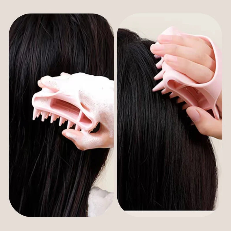 🧖🪮Soft Silicone Scalp Massager Shampoo Brush | Soothing Massage & Helps Remove Scalp Residue During Hair Washing😌