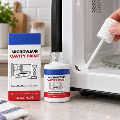 Microwave Cavity Paint – High-Gloss White Microwave Interior Repair Paint With Built-In Brush