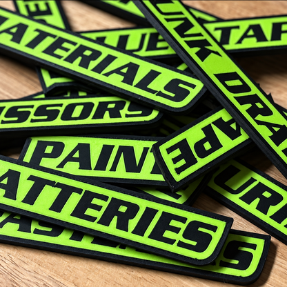 Custom Premium Magnetic Toolbox Labels for Tool Organization - 12 Pack of High Quality 3D Printed Personalized Magnets