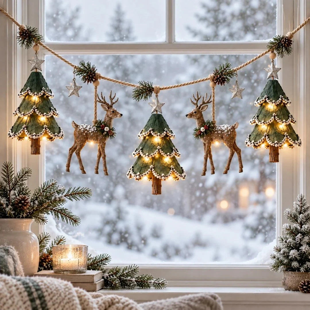 ⏰ LAST DAY 49% OFF - 🦌 Lighted Woodland Christmas Garland