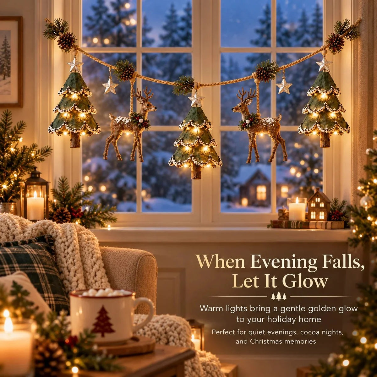 ⏰ LAST DAY 49% OFF - 🦌 Lighted Woodland Christmas Garland