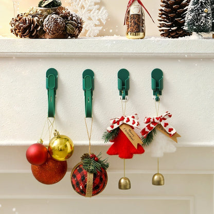 ⏰ Silicone Christmas Wreath Ties & Traceless Hooks – Reusable, Damage-free Holiday Decor Hanging Kit ✨