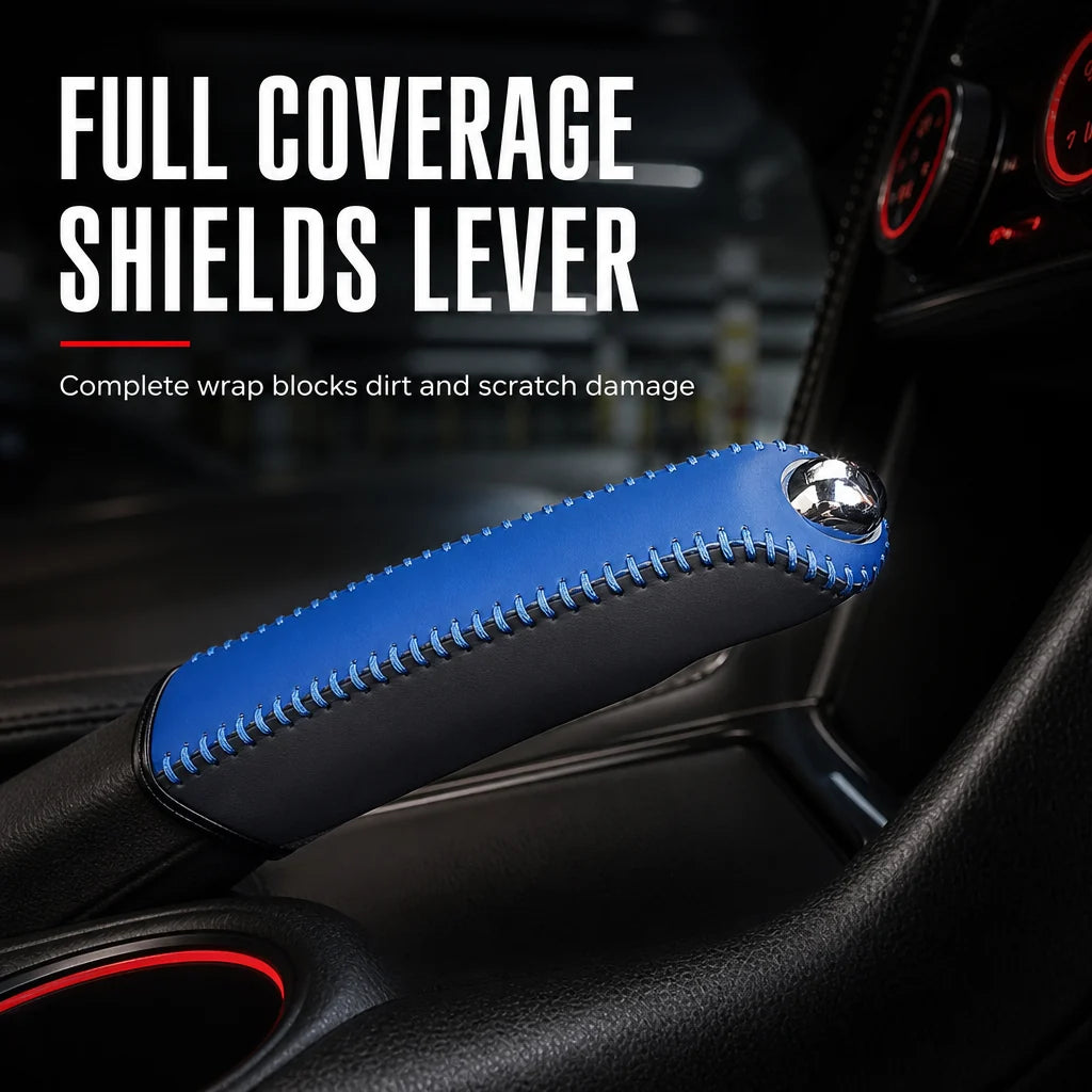 ⏳🔥limited-time 50% Off! ⏰✋ Universal Car Handbrake Protective Cover Sleeve – Pu Leather, Anti-slip, Interior Upgrade 🚗✨