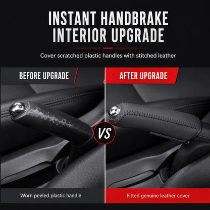 ⏳🔥limited-time 50% Off! ⏰✋ Universal Car Handbrake Protective Cover Sleeve – Pu Leather, Anti-slip, Interior Upgrade 🚗✨